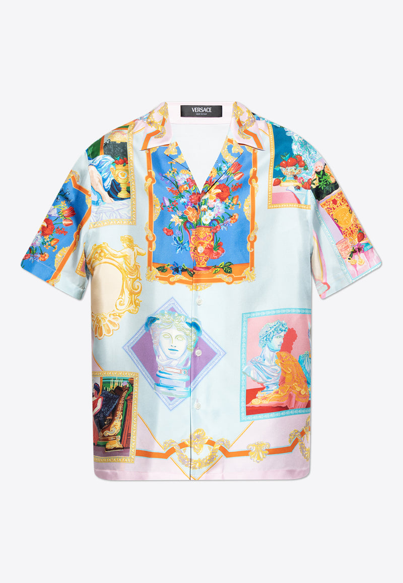 Versace Gallery Print Silk Bowling Shirt Multicolor 1003926 1A12995-5X590