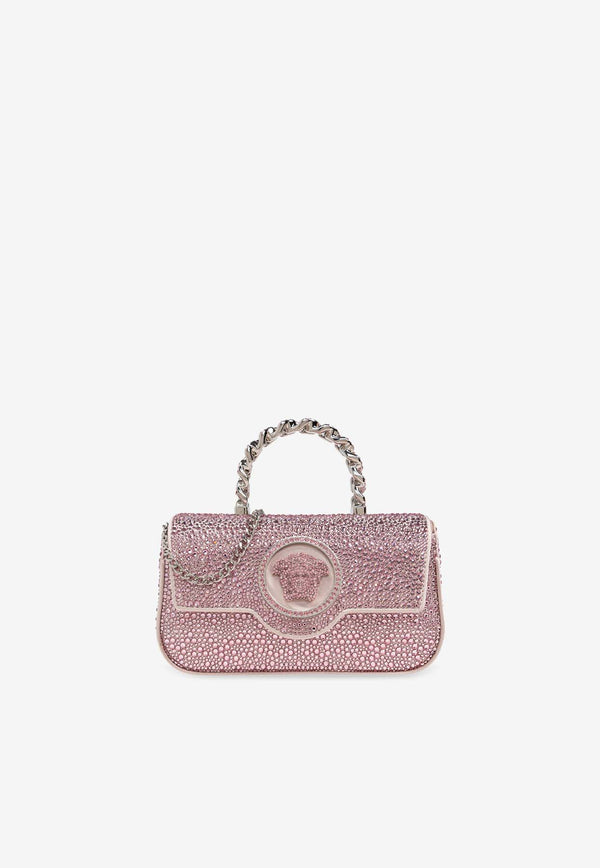 Versace Mini La Medusa Crystal Top Handle Bag Pink 1013439 1A06487-1PF5P