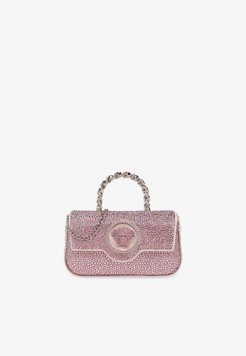 Versace Mini La Medusa Crystal Top Handle Bag Pink 1013439 1A06487-1PF5P