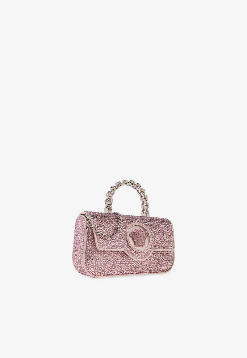 Versace Mini La Medusa Crystal Top Handle Bag Pink 1013439 1A06487-1PF5P