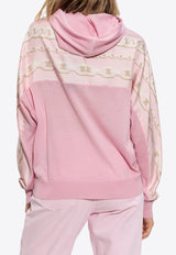 Versace Chain Print Wool Hooded Sweatshirt Pink 1017789 1A12712-5PC40