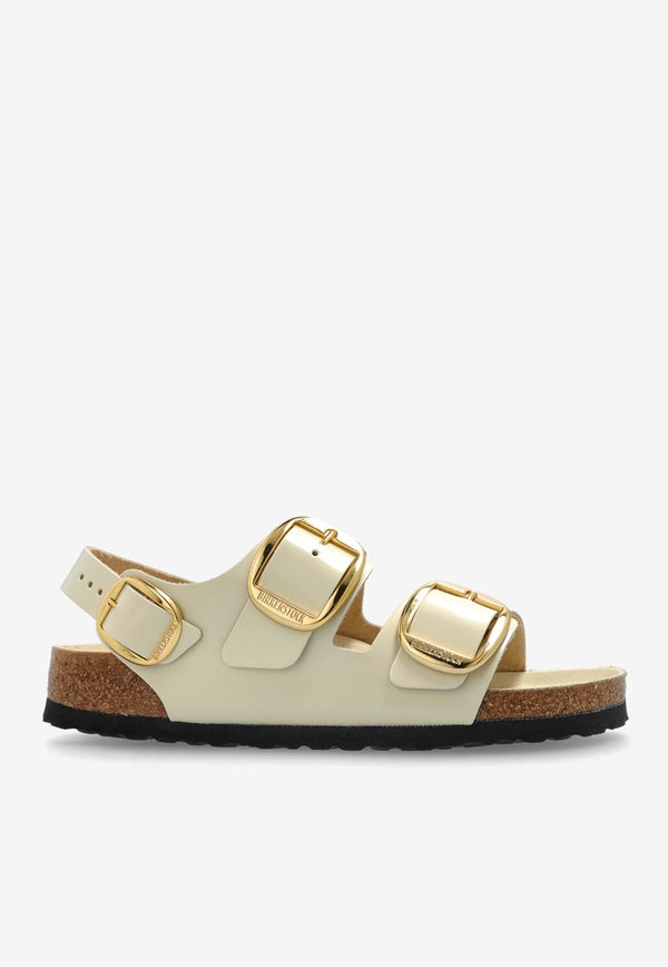 Birkenstock Milano Big Buckle Sandals Cream 1025395 0-HIGH SHINE ECRU