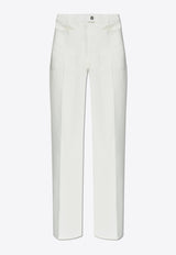 Salvatore Ferragamo Logo Patch Straight-Leg Jeans White 13G445 P 780548-WHITE