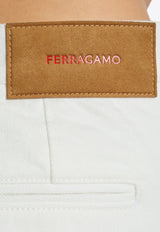 Salvatore Ferragamo Logo Patch Straight-Leg Jeans White 13G445 P 780548-WHITE