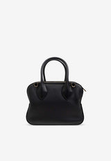 Salvatore Ferragamo Small Star Calf Leather Top Handle Bag Black 218958 STAR TH 773339-NERO