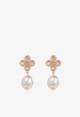 Tory Burch Kira Clover Pearl Drop Earrings Gold 164636 0-700