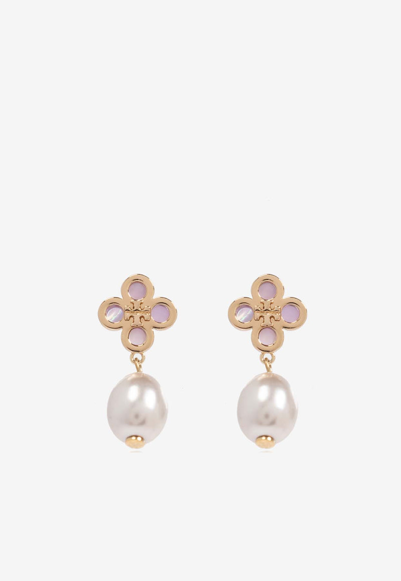 Tory Burch Kira Clover Pearl Drop Earrings Gold 164636 0-700