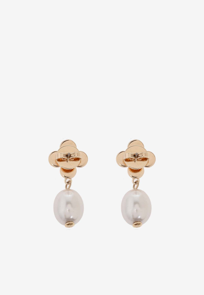 Tory Burch Kira Clover Pearl Drop Earrings Gold 164636 0-700