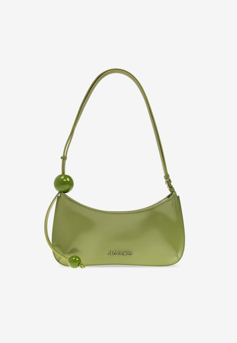 Jacquemus The Bisou Perle Leather Shoulder Bag Green 233BA057 3128-550