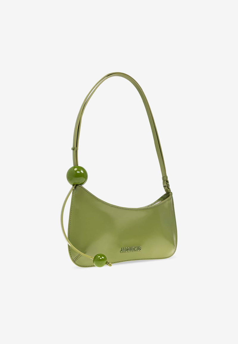 Jacquemus The Bisou Perle Leather Shoulder Bag Green 233BA057 3128-550