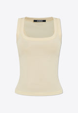 Jacquemus The Gros Grain Cropped Tank Top Cream 241JS158 2032-131