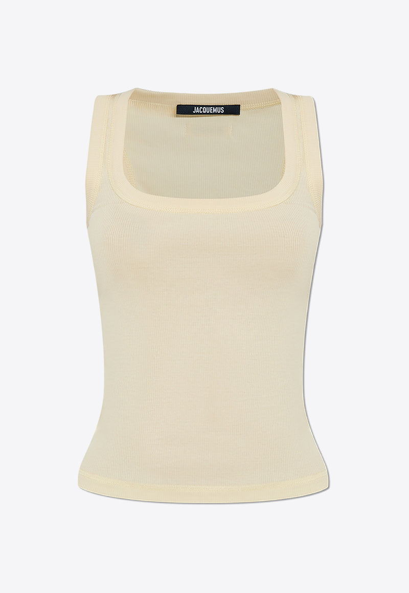 Jacquemus The Gros Grain Cropped Tank Top Cream 241JS158 2032-131