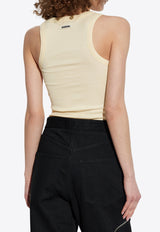 Jacquemus The Gros Grain Cropped Tank Top Cream 241JS158 2032-131