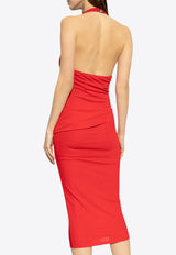 Jacquemus Pasadena Halterneck Midi Dress Red 251DR232 1026-471