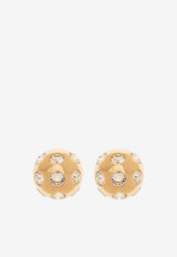 Jacquemus Rond Carré Crystal Embellished Earrings Gold 251JW736 5101-283