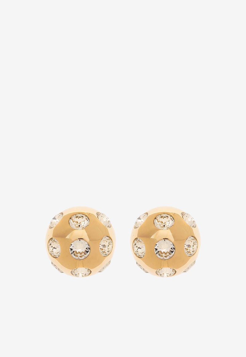 Jacquemus Rond Carré Crystal Embellished Earrings Gold 251JW736 5101-283