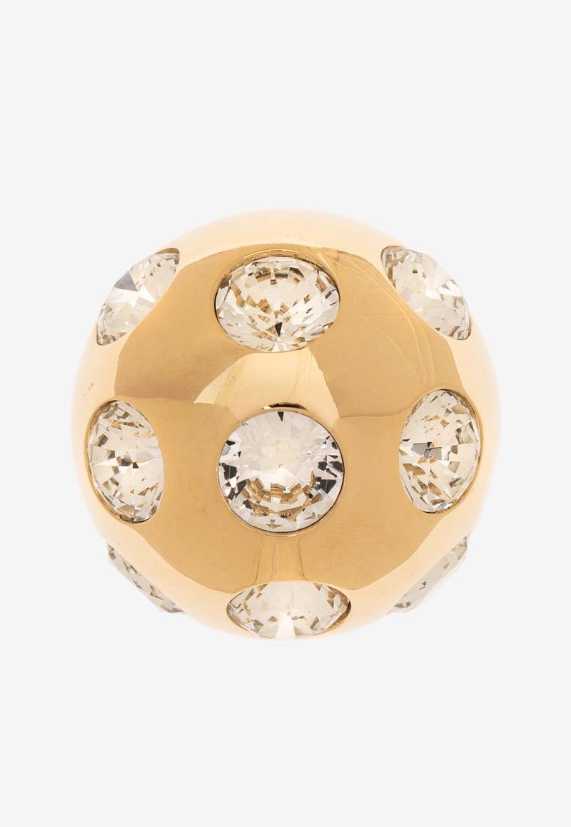 Jacquemus Rond Carré Crystal Embellished Earrings Gold 251JW736 5101-283