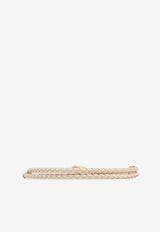 Salvatore Ferragamo Extendable Gancini Braided Belt Beige 230369 DONNA H10 780498-STONE