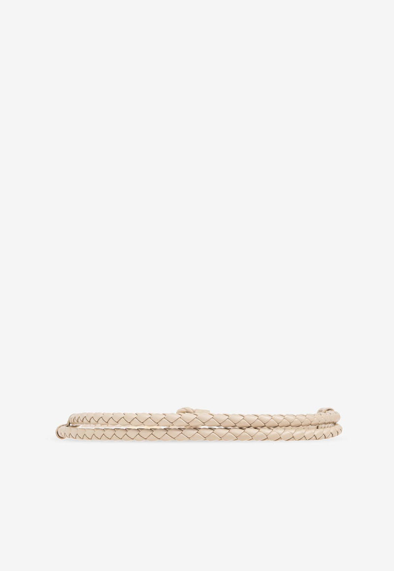 Salvatore Ferragamo Extendable Gancini Braided Belt Beige 230369 DONNA H10 780498-STONE