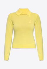 Jacquemus The Tricot J Logo Knit Polo Sweater Yellow 251KN595 2431-250