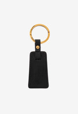 Salvatore Ferragamo Gancini Leather and Brass Key Chain Black 22E014 184 734287-NERO