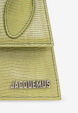 Jacquemus The Medium Chiquito Lizard Embossed Leather Handbag Green 233BA327 3235-550