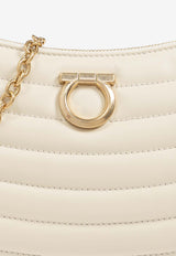 Salvatore Ferragamo Mini Quilted Leather Crossbody Bag Cream 220821 MINI BAG 780255-MASCARPONE