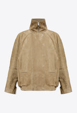 Jacquemus The Ciro Oversized Leather Jacket Khaki 251CO084 1739-530