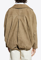 Jacquemus The Ciro Oversized Leather Jacket Khaki 251CO084 1739-530