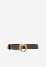 Salvatore Ferragamo Adjustable and Reversible Gancini Belt Taupe 230372 DONNA H25 780475-CLAY