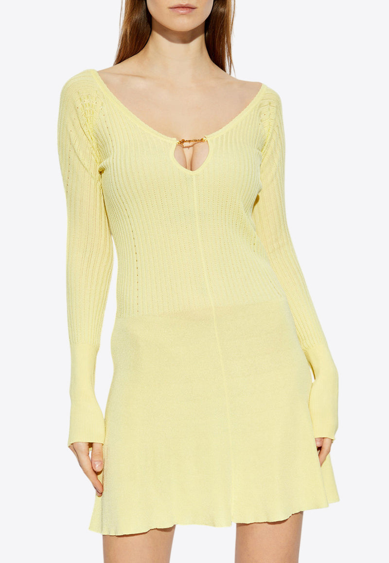 Jacquemus The Pralù Scalloped Mini dress Yellow 251KN356 2424-210