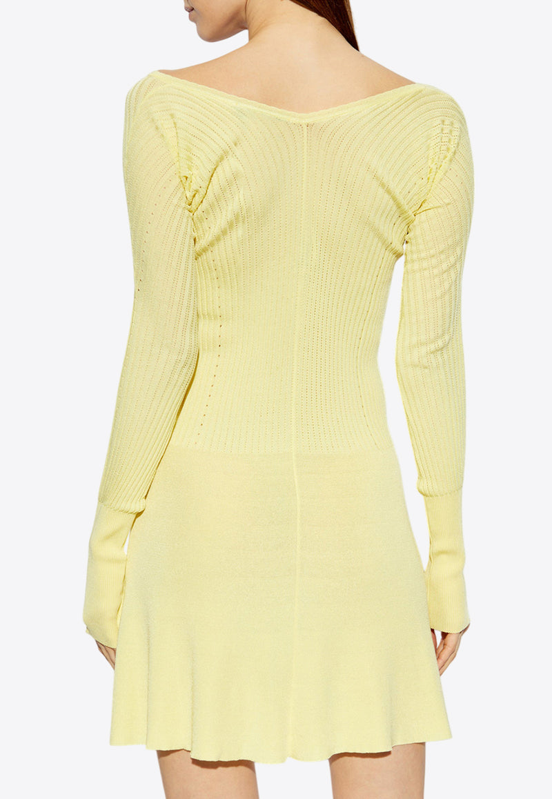 Jacquemus The Pralù Scalloped Mini dress Yellow 251KN356 2424-210