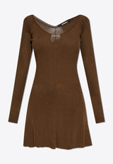 Jacquemus The Pralù Scalloped Mini dress Brown 251KN356 2424-880