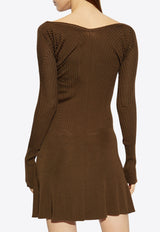 Jacquemus The Pralù Scalloped Mini dress Brown 251KN356 2424-880