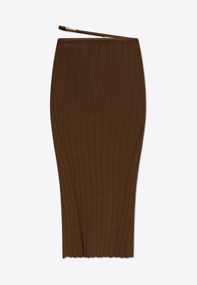 Jacquemus La Jupe Pralù Midi Skirt Brown 251KN362 2424-880