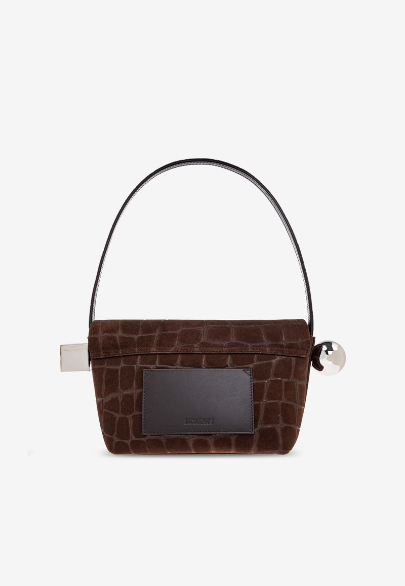 Jacquemus The Rond Carré Suede Shoulder Bag Brown 243BA383 3243-880