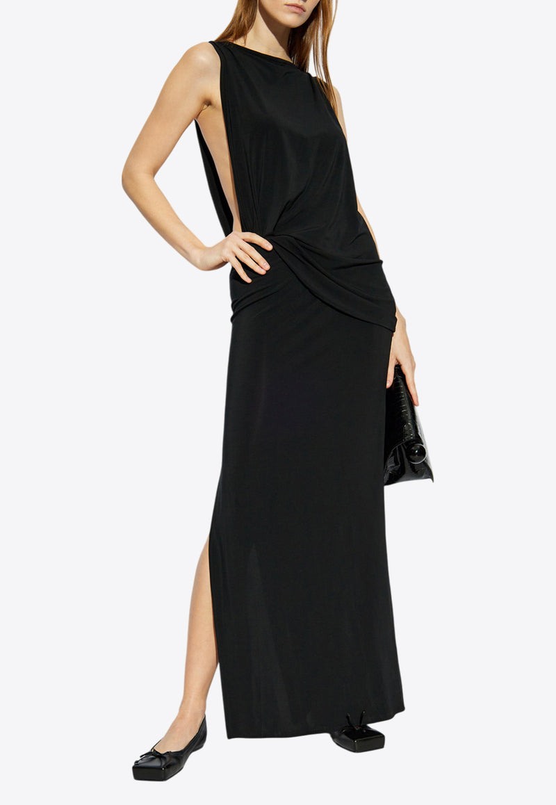 Jacquemus The Peplo Boatneck Maxi Dress Black 251DR230 2381-990