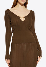 Jacquemus The Pralù Scalloped Top Brown 251KN357 2424-880