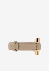 Salvatore Ferragamo Large Gancini Leather Bracelet  Beige 760825 BR GAN LARGE 780853-ORO STONE