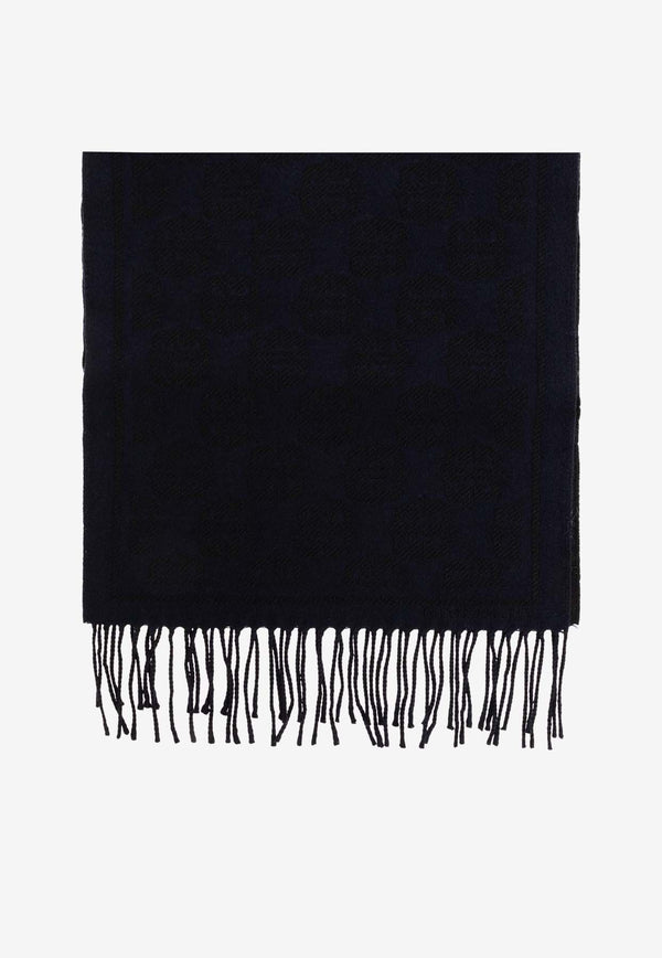 Givenchy Fringed Wool Scarf Black 710003994 0-003