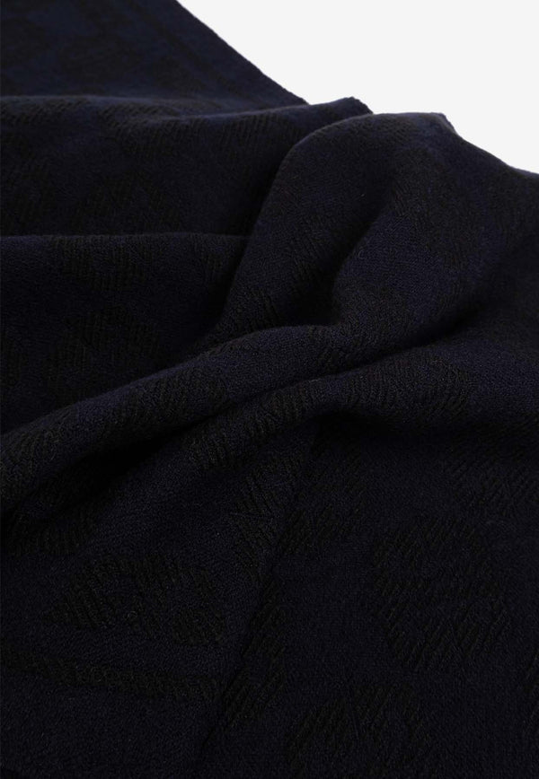 Givenchy Fringed Wool Scarf Black 710003994 0-003