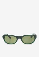 Jacquemus Logo Print Round Sunglasses Green JAC63 0-C2SUN