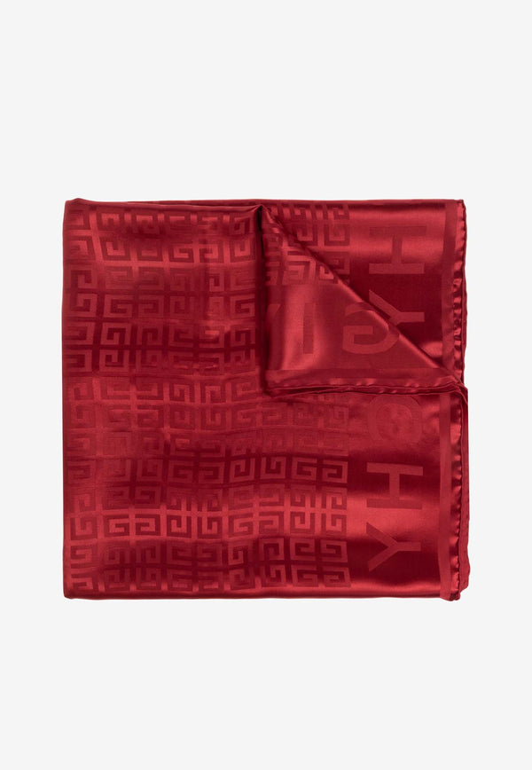 Givenchy 4G Jacquard Silk Scarf Red 710004006 0-005