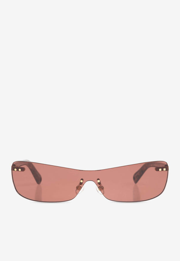 Jacquemus Shield Logo Sunglasses Brown JAC69 0-C2SUN