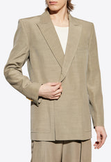 Balmain Tailored Cupro Jacket Beige EH1SG201 VH50-8AJ