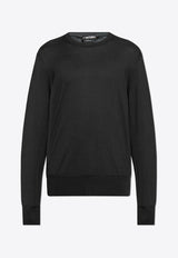 Tom Ford Long-Sleeved Crewneck Sweater Black KCL011 YMC024S25-LB999