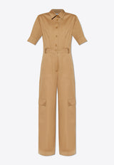 Max Mara Filippo Short-Sleeved Jumpsuit Beige FILIPPO 2511241012-002