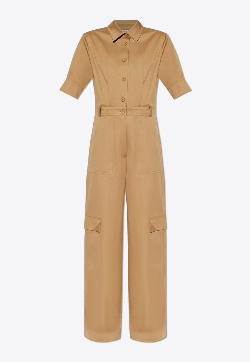 Max Mara Filippo Short-Sleeved Jumpsuit Beige FILIPPO 2511241012-002