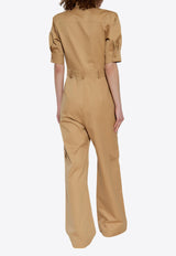 Max Mara Filippo Short-Sleeved Jumpsuit Beige FILIPPO 2511241012-002