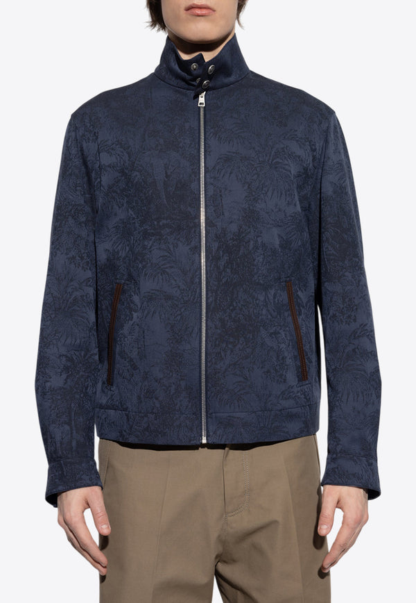 Etro Jacquard Paisley Zip-Up Jacket Navy MRBA0062 99TJB21-B0065